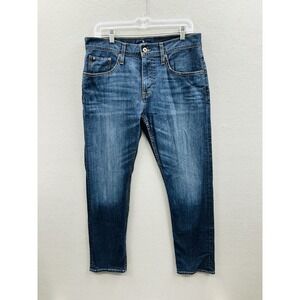 CREMIEUX Men's Dark Wash Comfort Stretch Denim Jeans 32x30 Straight Leg Whiskers